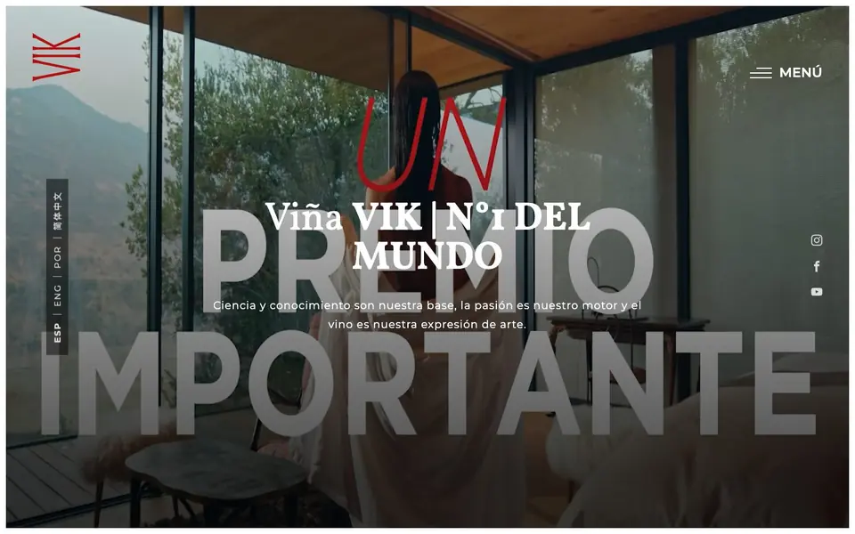 Inicio de la tienda Viña VIK en escritorio